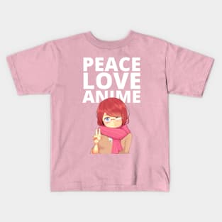 Peace Love Anime Kids T-Shirt